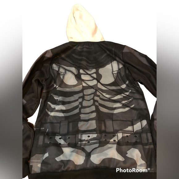 FORTNITE Boys XL Skeleton Hoodie Jacket Full Zip Skull Trooper Face Mask… - Picture 2 of 7